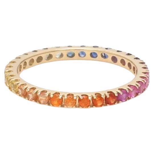 Ring mit natürlichem Regenbogen-Saphir aus 14k Gold