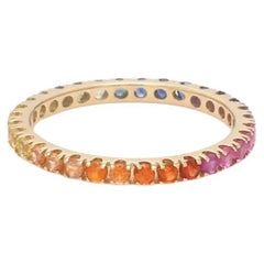 Ring mit natürlichem Regenbogen-Saphir aus 14k Gold