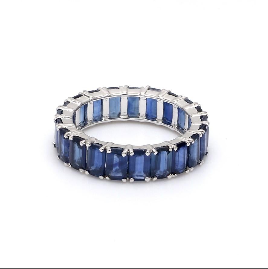 Ring aus natürlichem blauem Saphir in 14k Gold im Angebot 2