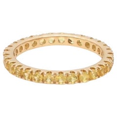 Anello a fascia con zaffiro giallo Nature in oro 14k
