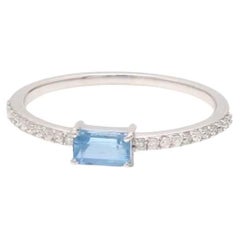 Natural aquamarine ring in 14k gold
