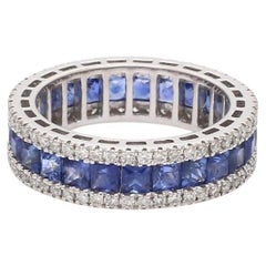 Natürlicher blauer Saphir Bandring 18k Gold