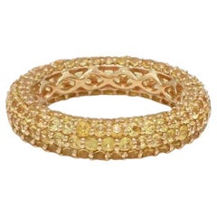 Anello con zaffiro giallo naturale in oro 14k