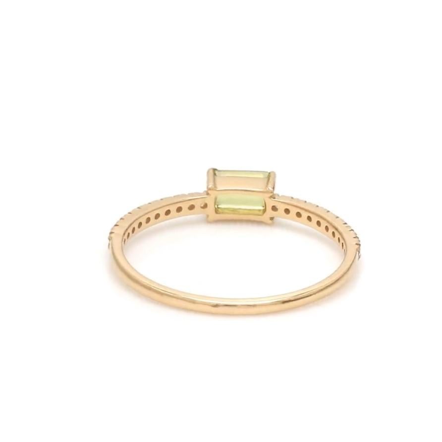 Bague en or 14k avec diamant péridot naturel Neuf - En vente à New York, NY