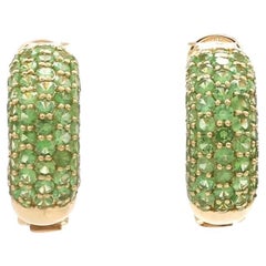 Natürliche Tsavorit-Ohrringe in 14k Gold