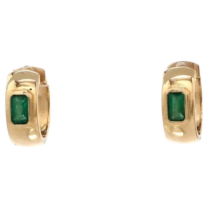 Natürliche Smaragd-Ohrringe aus 14k Gold
