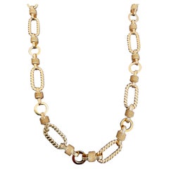 Vintage 18Karat  solid Yellow Gold 60 Gm, Link Chain, 9.8 mm Necklace, 30 " Long