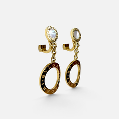 Bvlgari B. Zero1, 18 Karat Yellow Gold Drop Open Circle LeverbacK  Earrings