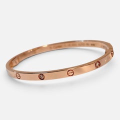 Authentic Cartier Love 6 Diamonds 18 Kt Rose Gold , Size 15 , Box + Certificate