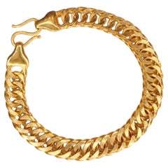 Cuban-Link-Armband aus massivem 24-Karat-Gelbgold, 73 g, Unisex, 8 Zoll