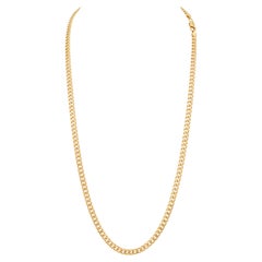 Vintage 24K Solid Yellow Gold Curb Link Chain, 79.1 Gm , 24" Long Made in Turkey