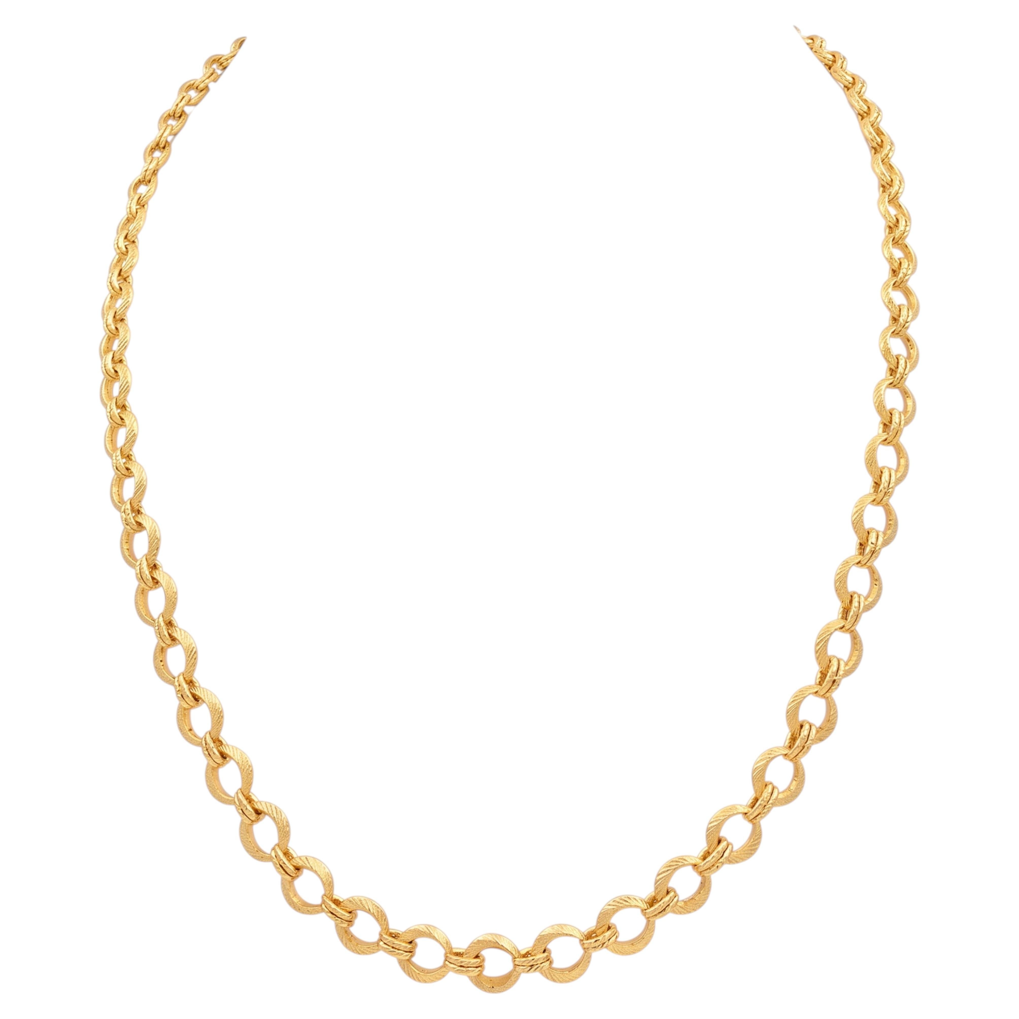 Collier à maillons en or jaune 24 carats pur, Hand Made, 22,3 g, 40 cm en vente