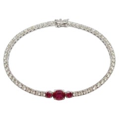 18K Yellow Gold Ruby and Diamond Bracelet, 1.44ct & 1.42ct Stones