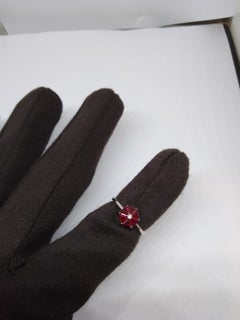 18K Gold Ruby 0.66ct and Diamond 0.02ct Ring