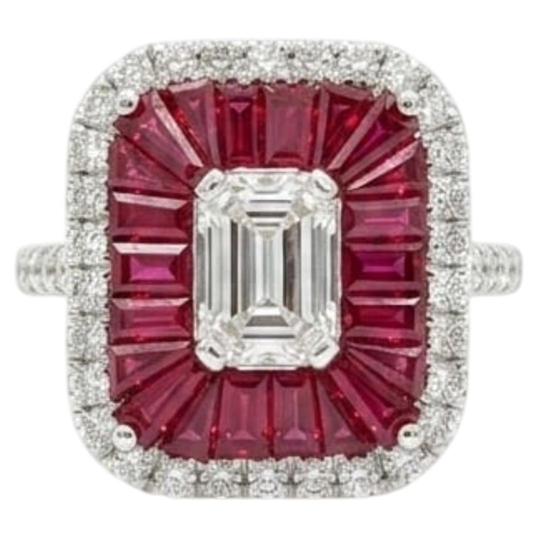 Bague cocktail en or 18 carats, avec un rubis de 1,83 ct et des diamants de 0,62 ct, nouveau modèle