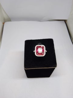 18K Gold Ruby 1.83ct and Diamond 0.62ct Cocktail Ring, New Design