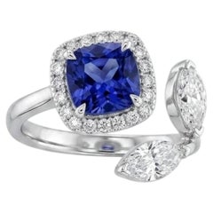 Ring aus 18-karätigem Gold mit einem Tansanit von 1,46 ct und einem Fancy-Diamanten von 0,80 ct, neu