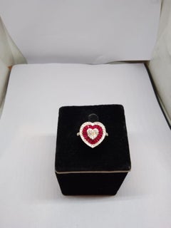 18K Gold Ruby 1.06ct and Diamond 0.50ct Cocktail Ring, New Design