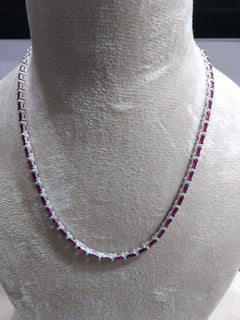 Elegant 18K Gold Necklace with 6.50ct Ruby and 0.58ct Diamonds
