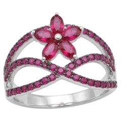 Natural 18K Gold Ruby Halo Ring with 0.93ct Ruby