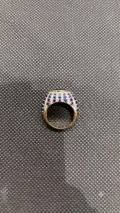 Bague en or 18 carats naturel, sertie d'un diamant de 0,81 carat et d'un saphir de 4,67 carats, nouveau modèle