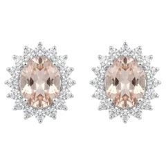 18K Gold Diamond 0.59ct Semi Stone Stud Earrings, New