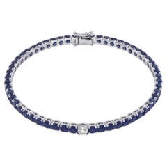 Bracelet en or naturel 18 carats avec saphir de 2,74 carats et diamants de 0,45 carat