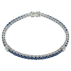 Bracelet en or naturel 18 carats, avec saphir bleu de 2,74 carats et diamants de 0,45 carat