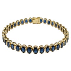 Natural 18K Gold Blue Sapphire 15.19cts Bracelet