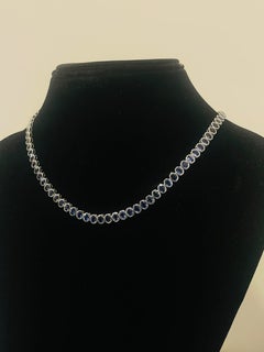 New 18K Gold Necklace with 36.80ct Blue Sapphire, Elegant Design