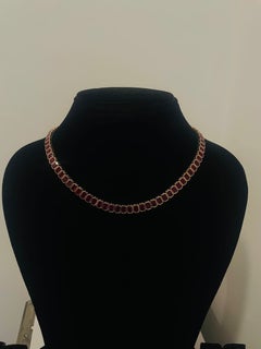 New 18K Gold Necklace with 44.88ct Ruby, Elegant Design, 25.97g