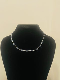 18K Gold Necklace with 13.10ct Blue Sapphire and 1.17ct Diamonds