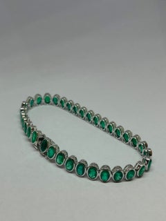 Pulsera de oro natural de 18 quilates con esmeraldas, 16,15 ct