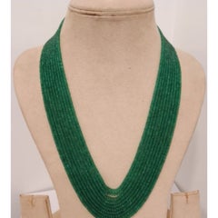 Collier à plusieurs rangs en émeraudes de Zambie, 418,45 carats, design élégant