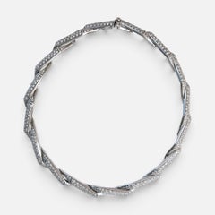 16 Carat Diamond Necklace 18 Kt White Gold Bridal Designer Salvini  Estate, 76GM