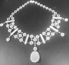 25 Carat VS E Quality Diamond 18 Karat Gold Necklace Bridal Estate