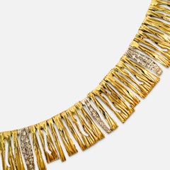 Designer Roberto Coin Diamond Elephant Skin Necklace, 18 Karat Gold 53 Grams