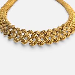 Boucheron Two-Piece Necklace and Bangle Set in 18 Karat Yellow Gold 165 Grams