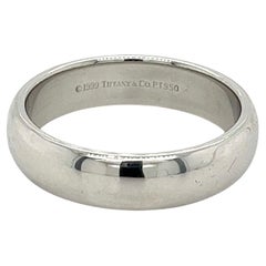 Tiffany & Co. Signed Platinum Wide Plain Wedding Band Ring 15 Grams, Estate