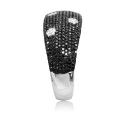 Flexible Diamond Bangle Bracelet 14 Karat White Gold Open Cuff