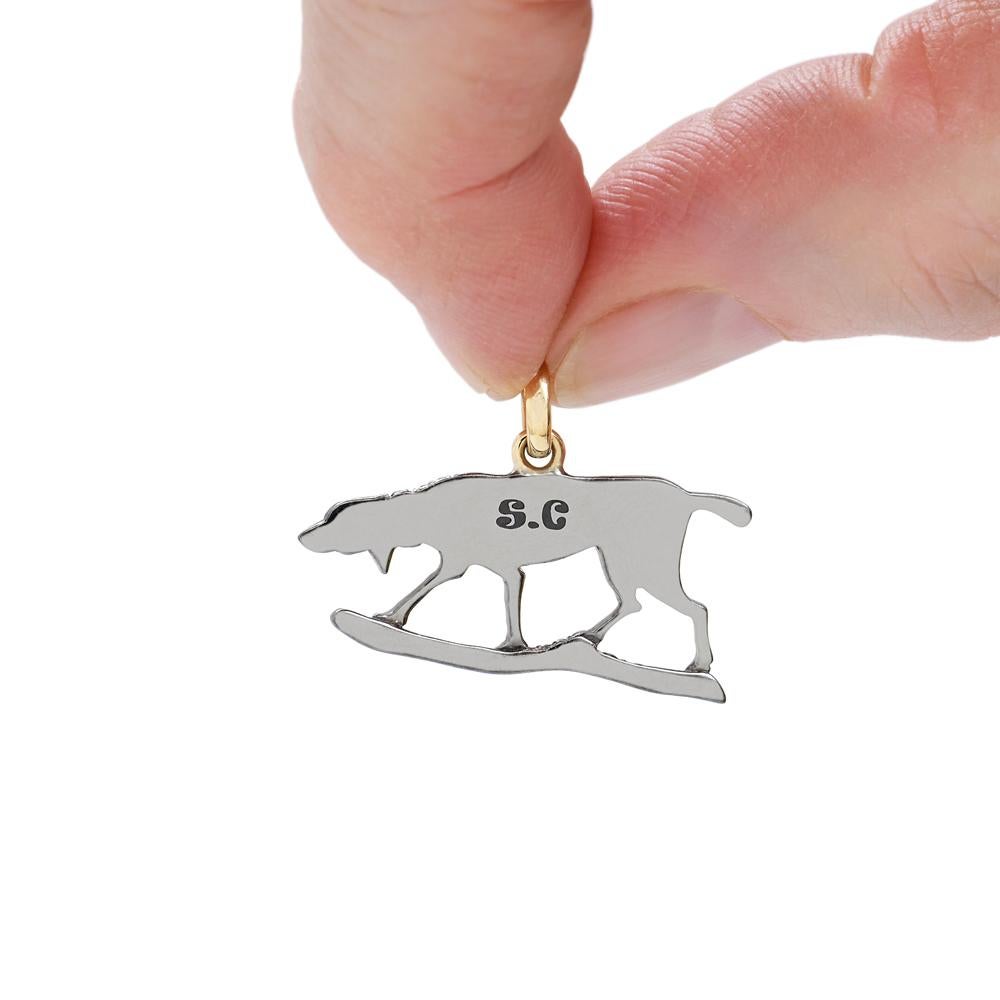 Sylvie Corbelin Dog Charm in Gold and Silver with Diamonds (Neobarock) im Angebot