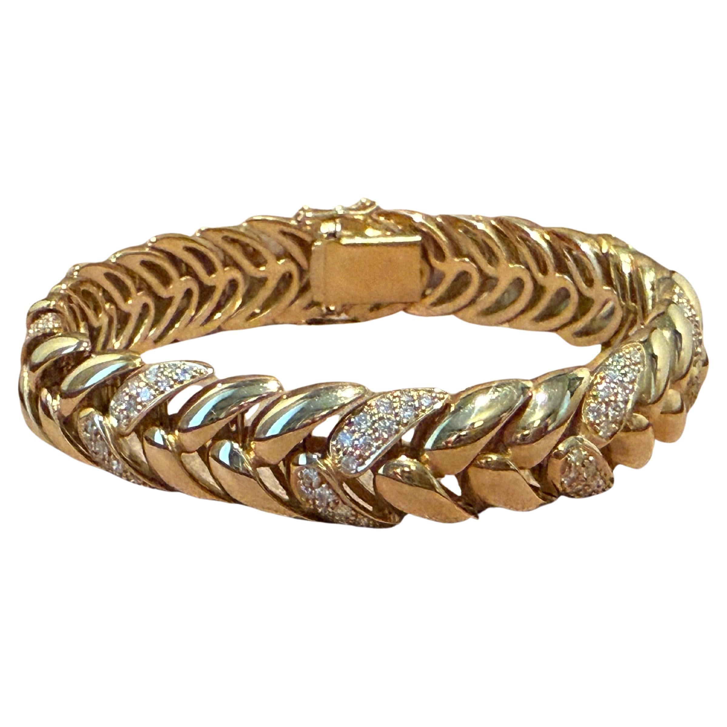 Pulsera clásica de diamantes de oro amarillo de 18 quilates de Gübelin, Suiza