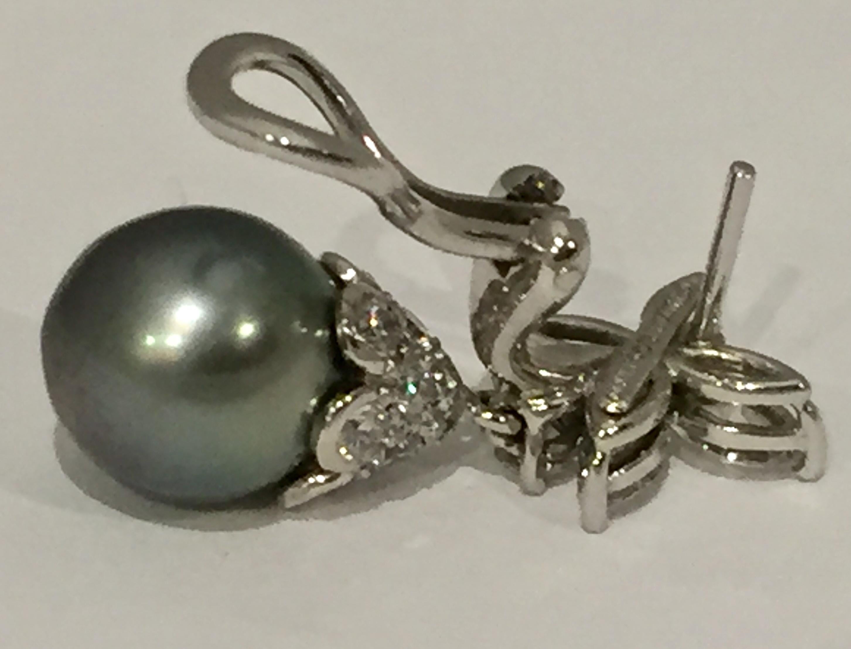 tiffany black pearl earrings