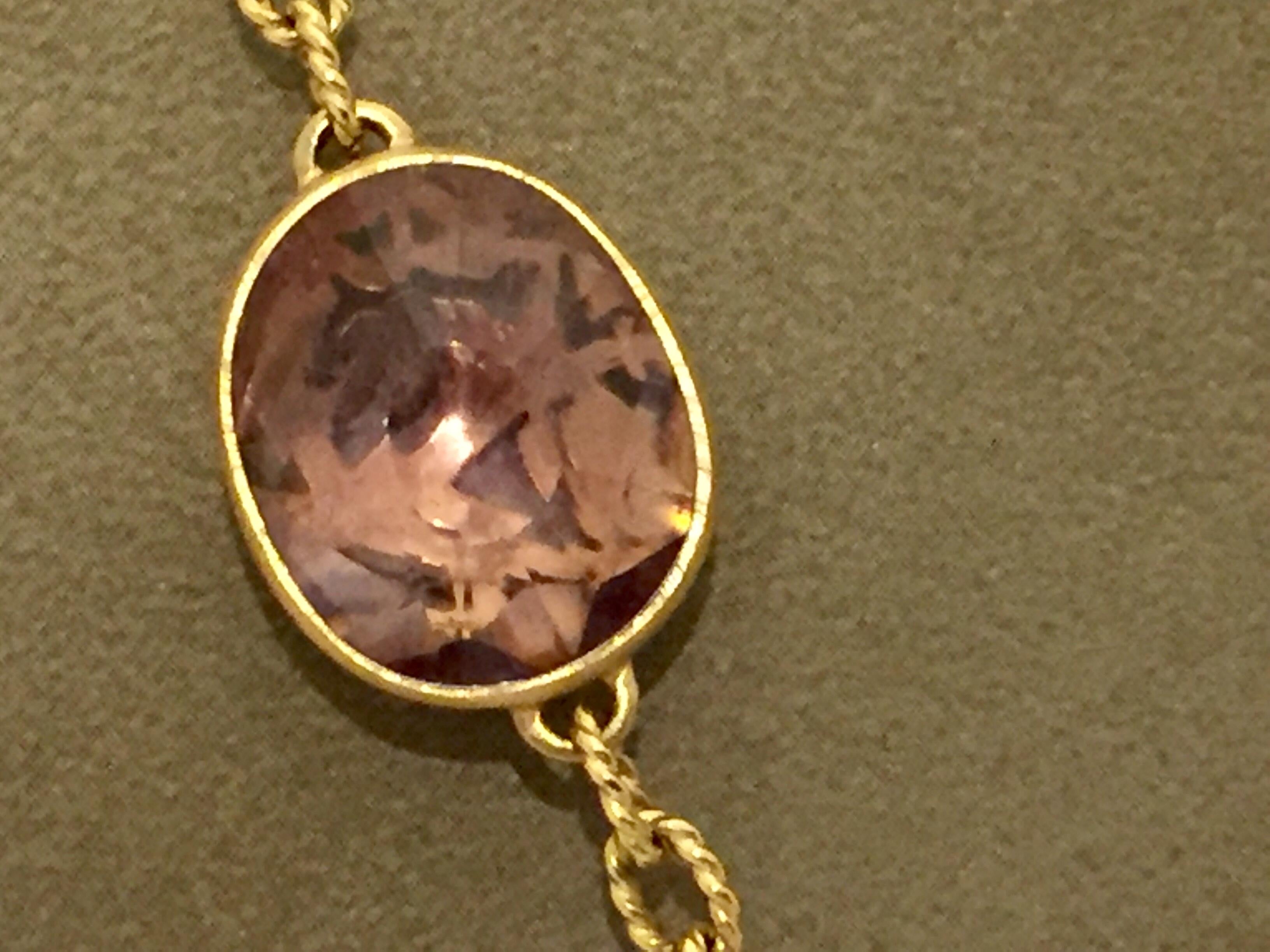 Pomellato Arabesque 18 Karat Rose Gold Multi-Stone Necklace In Good Condition In Zurich, Zollstrasse