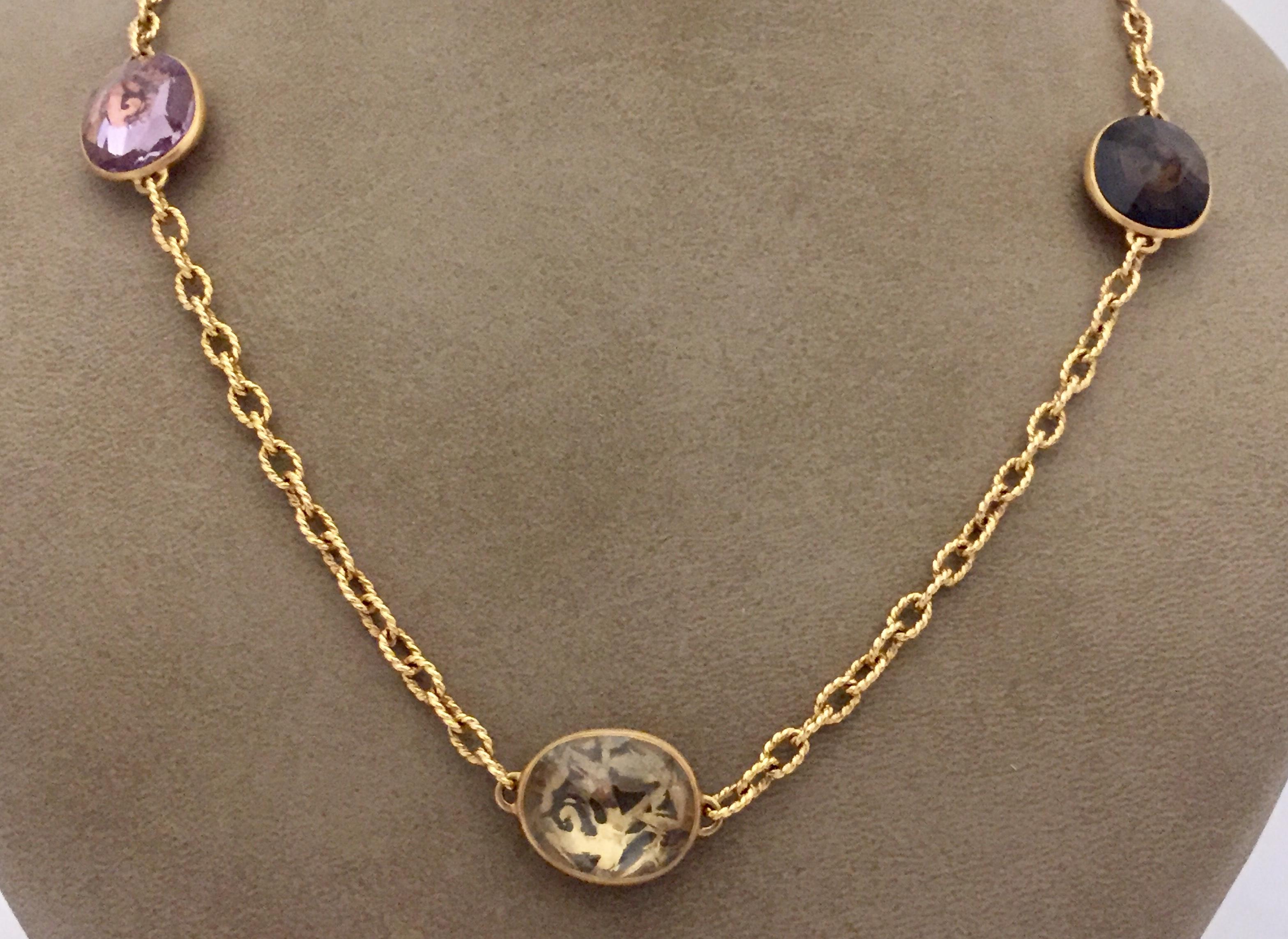 Pomellato Arabesque 18 Karat Rose Gold Multi-Stone Necklace 3