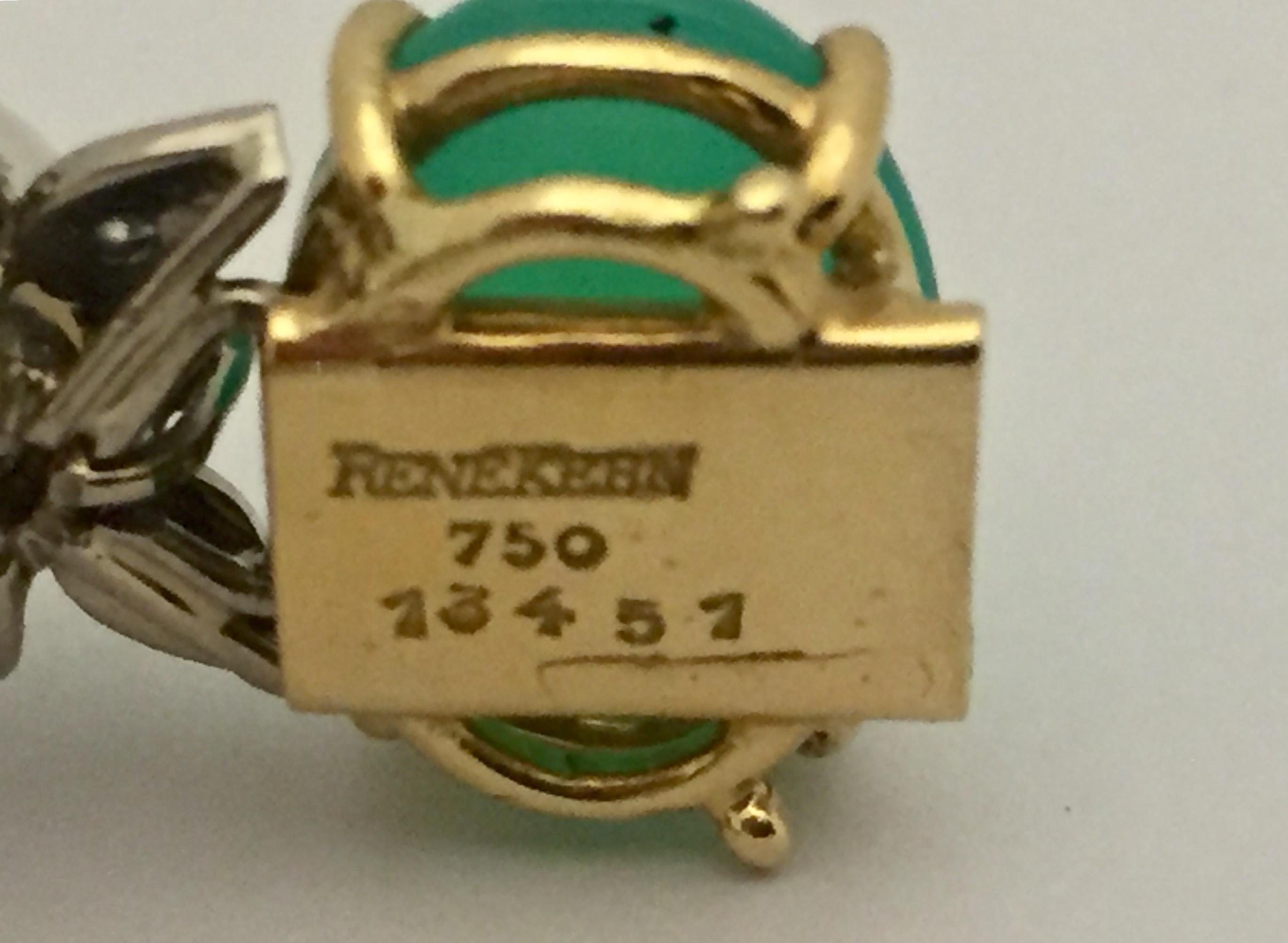 18 Karat Gold Chrysoprase Diamond-Pearl Bracelet, René Kern, circa 1970 In Good Condition For Sale In Zurich, Zollstrasse