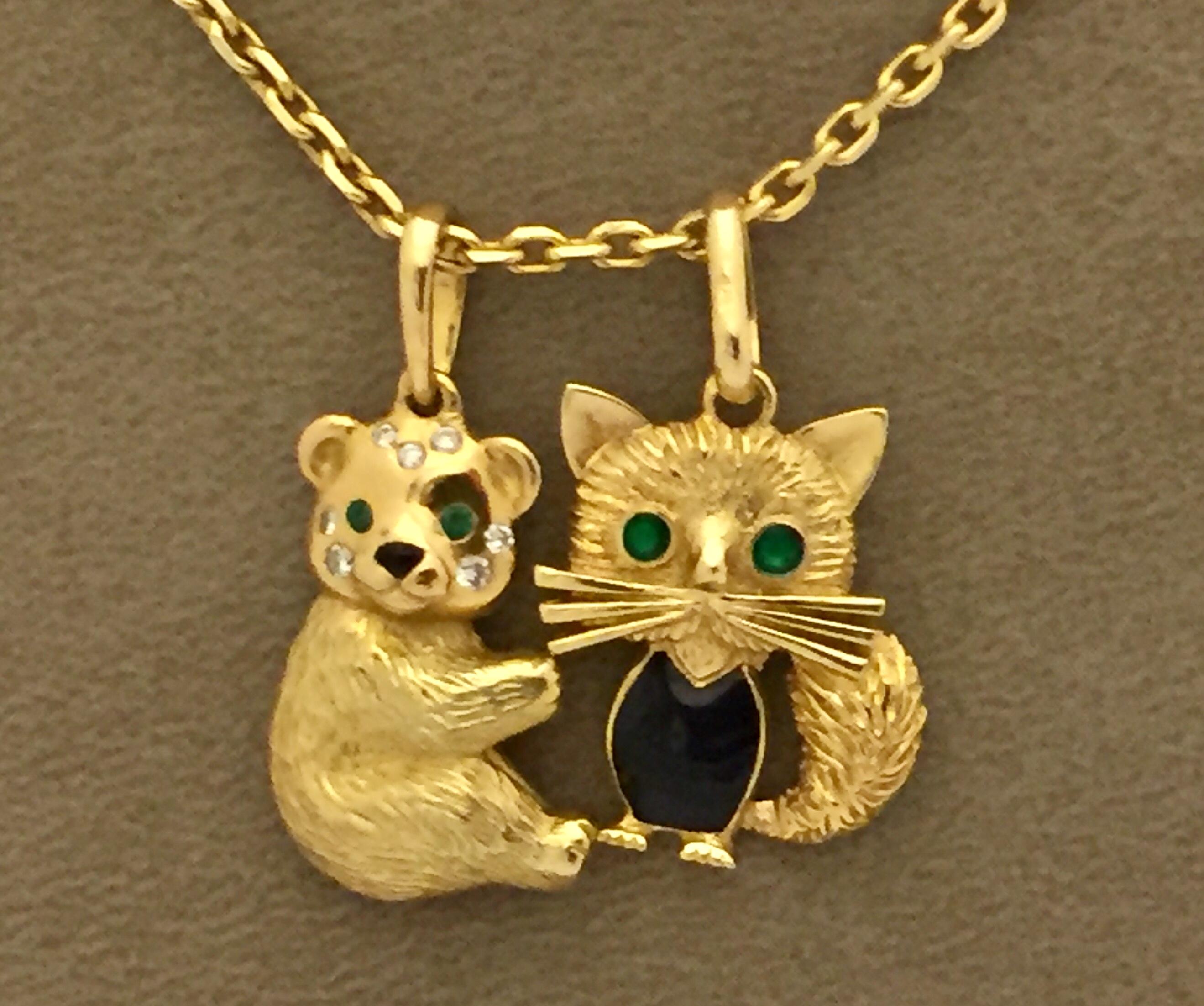 vintage cat pendant