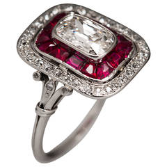 Antique 1920 Art Deco Diamond Platinum Ring