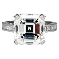 7 Carat GIA Asscher Cut Diamond Platinum Engagement Ring