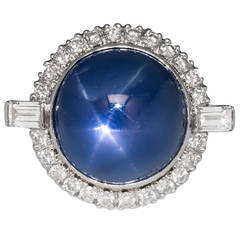 Star Sapphire Diamond Cocktail Ring